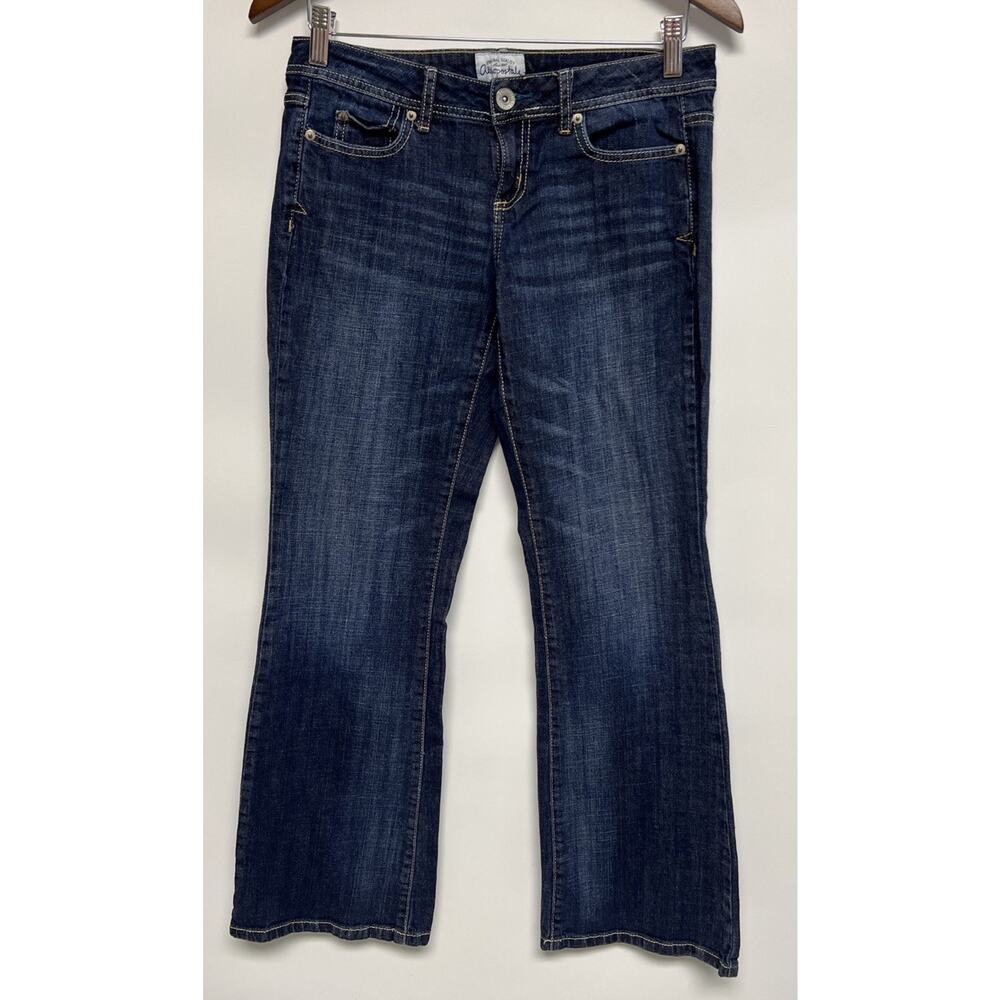 Y2K Hailey Curvy Flare Low Rise Jeans Sz 3/4 Skater Preppy 31x31 90s Flip Pocket